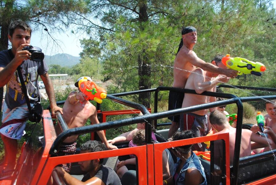 Marmaris Jeep Safari Water Fight, Colour and Foam Party - From Marmaris hotels to the mountain roads
