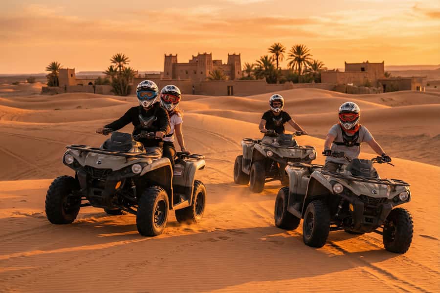 Merzouga : Adventure Quad Bike Safari, & Sandboarding - A fast start from Merzouga to the Sahara dunes