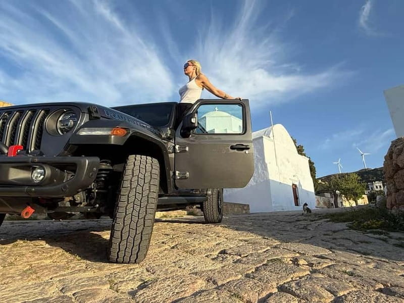 Milos Jeep Safari: Sunset, Off-Road & Hidden Hilltop Gems - Adamas, the safety briefing, and the afternoon start