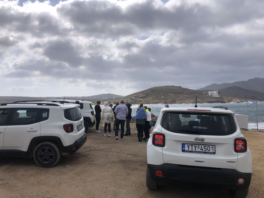 Mykonos: Full-Day Off-Road Safari - Agrari Beach: coffee, swimming, and downtime
