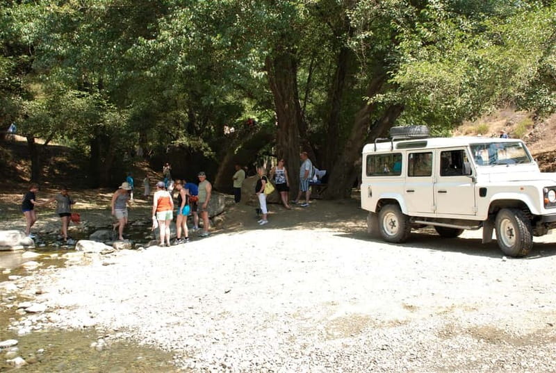 Paphos: Troodos-Kykkos Land Rover Treasure Jeep Safari - A cool pause at the Troodos waterfall