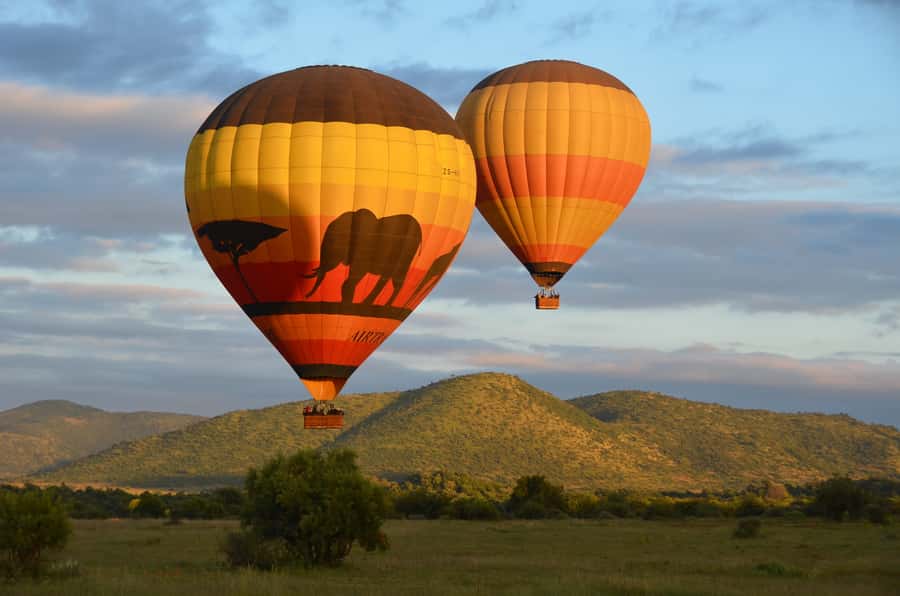 Pilanesberg National Park/Sun City Hot Air Balloon Safari - Preparing for takeoff in central Pilanesberg