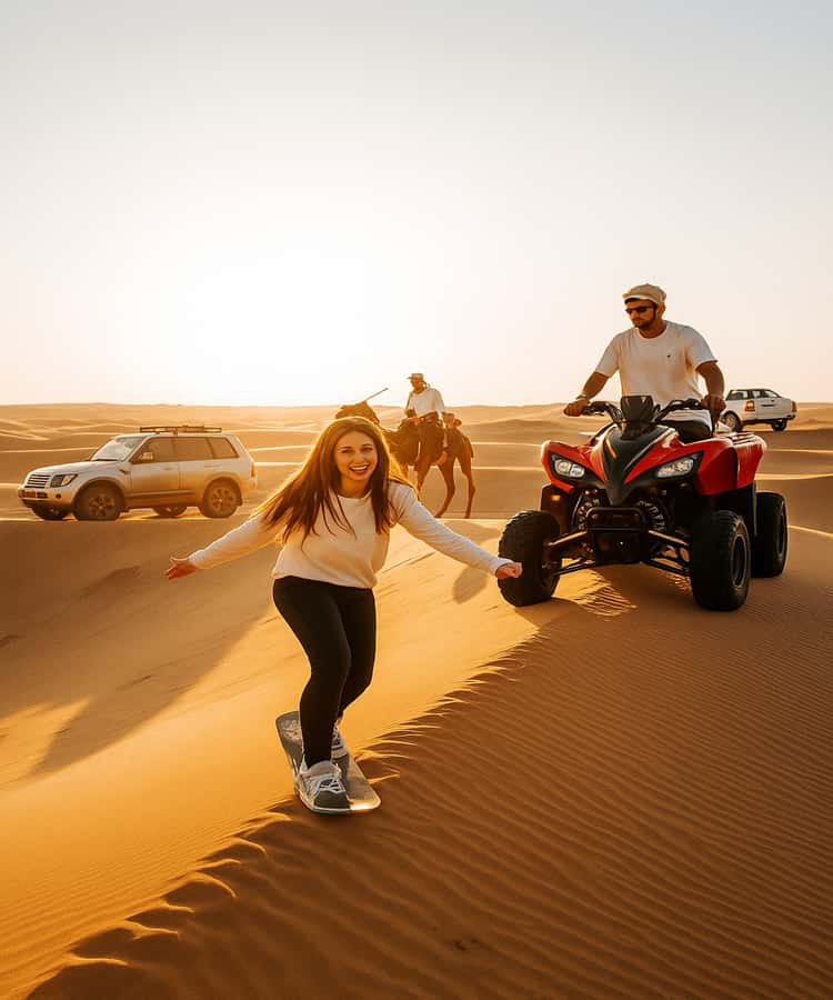 Qatar: Desert Safari, Camel Ride, Inland sea, Sandboarding - From Doha to Mesaieed in an air-conditioned 4WD