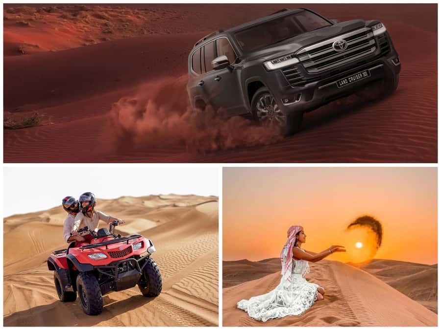 Qatar: Desert Safari, Camel Ride, Inland sea, Sandboarding - Optional quad biking adds speed and responsibility