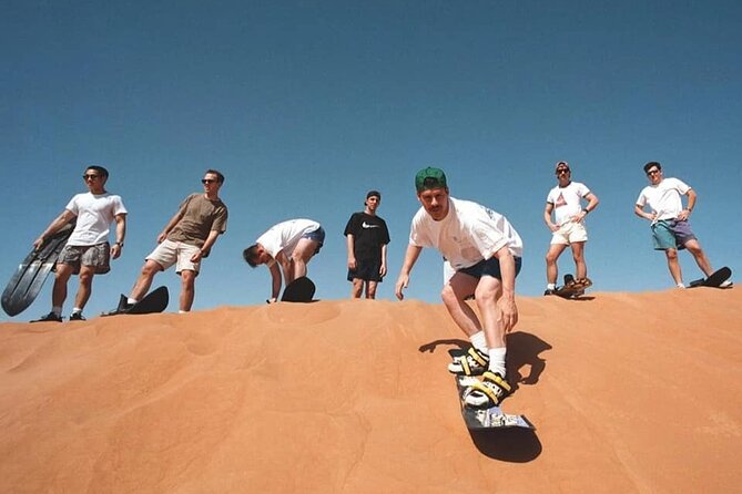 Red Sand Lahbab Desert Safari Adventure - The photo stop and sandboarding break