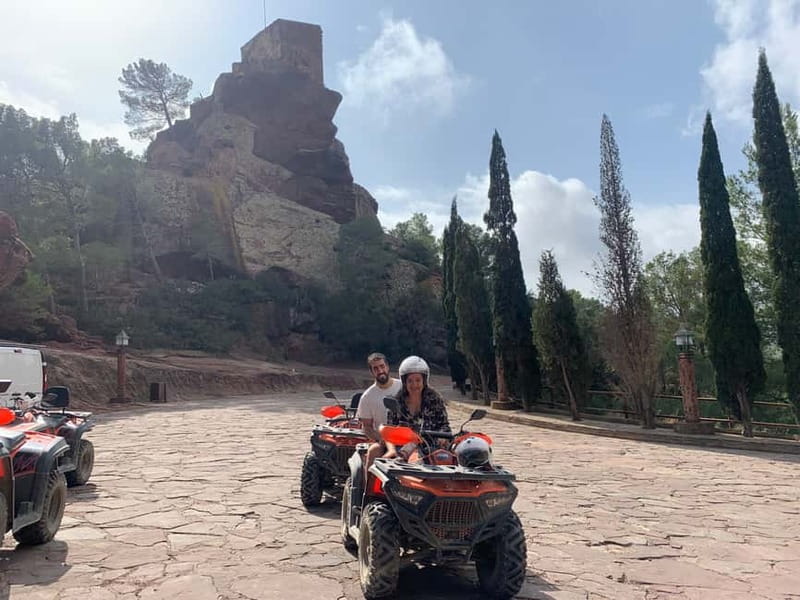 Salou: Off-Road Guided Quad Safari with Hotel Pickup - The halfway stop and red mountain views