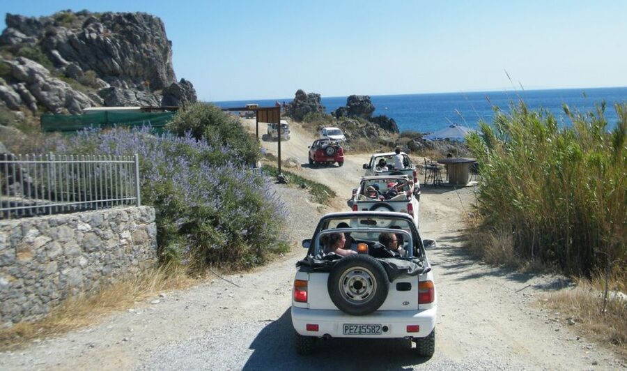 Self-Drive Jeep Safari to South Coast, Palm Beach & Canyons - A 90-minute taste of Cretan food