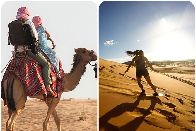 Sharing or Private Safari, Sand Boarding, Camel Ride, inland Sea Quick swim - Sealine Beach sets up the action