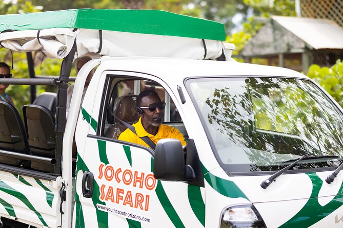 SoCoHo Jeep Safari - Historical Sites - Lunch - Beach - Sir Viv Richards Cricket Stadium and island life