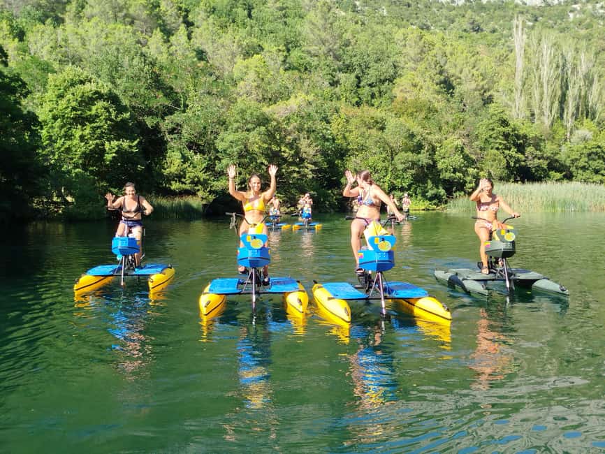 Split/Omiš: Cetina River Water Bike Safari - Getting used to the water bikes